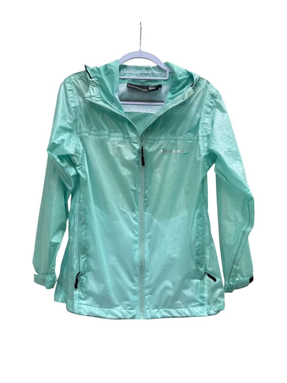 COMPASS 360 Women's Hydro Seafoam Packable Hooded Rain Jacket